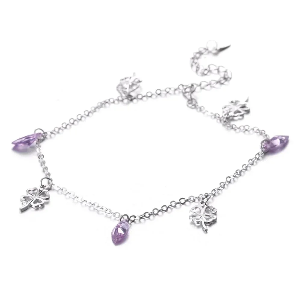 Amethyst Sterling Silver Bracelet/Anklet - Picture 5 of 10